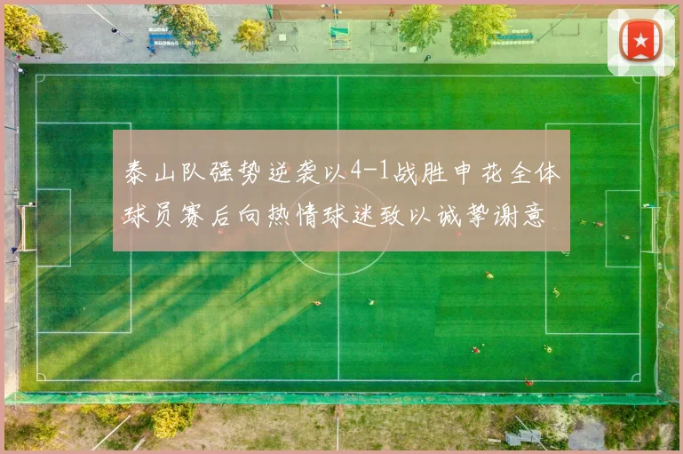 泰山队强势逆袭以4-1战胜申花全体球员赛后向热情球迷致以诚挚谢意